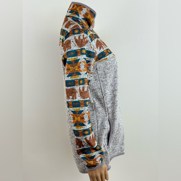 Simply Southern Tried & True Women's Sweater, Bear Jeep Aztec, Gray Size Small - Picture 4 of 15